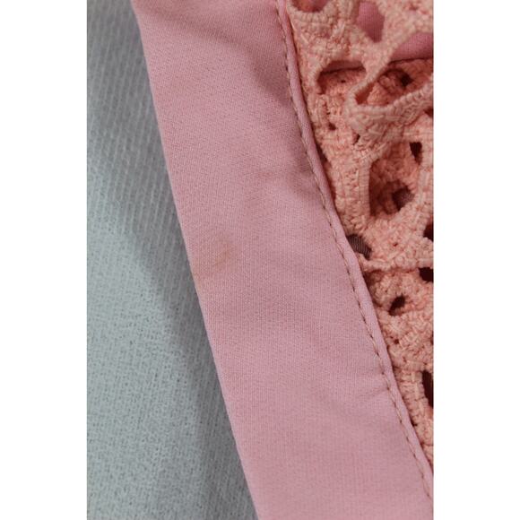 NWT Self Portrait Pink Lace Eyelet Dress Size L Ruffle Flutter Sleeve - Picture 3 of 9